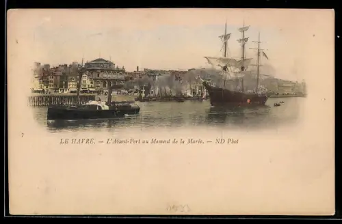 AK Le Havre, L`Avant-Port au Moment de la Marée