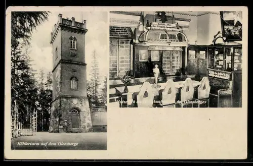 AK Schneeberg, Köhlerturm auf dem kleesberge und Unterkunftshaus