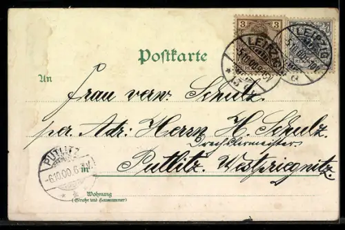Lithographie Leipzig, Pferde-Rennbahn, Wassergott