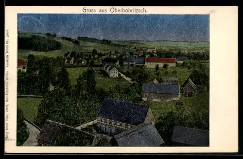 Luna-AK Oberbobritzsch, Teilansicht mit Strassenpartie