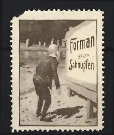 Reklamemarke Forman, Mittel gegen Schnupfen, Werbetafel