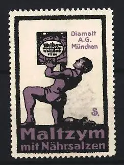 Reklamemarke München, Diamalt A. G., Maltzym mit Nährsalzen