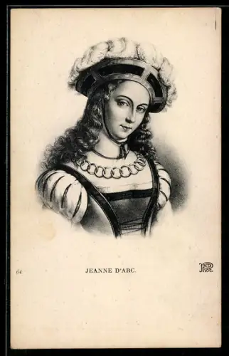 AK Jeanne d`Arc / Johanna von Orleans, Bildnis mit Hut