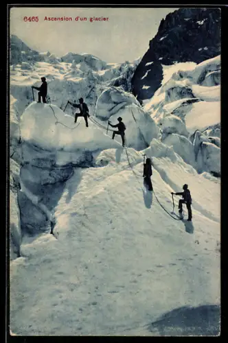 AK Bergsteigen beim Erklimmen eines Gletschers