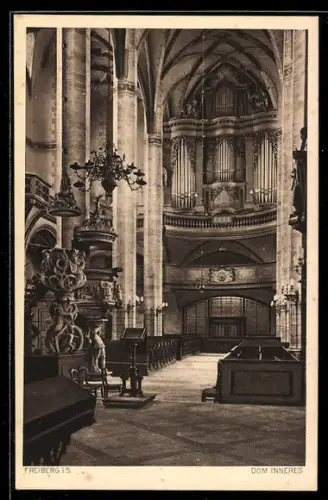 AK Freiberg i. Sa., Dom Inneres mit Orgel