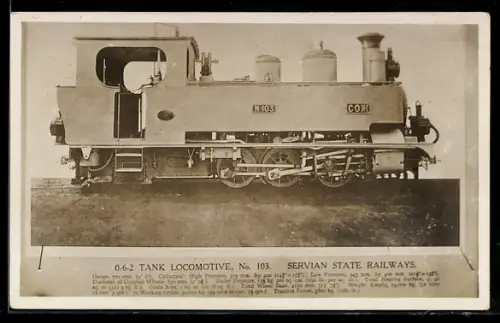 AK Tank Locomotive No. 103 Sozh, Servian State Railways, Eisenbahn