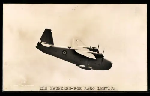 AK Britisches Flugboot vom Typ Saro Lerwick von Saunders-Roe, Wasserflugzeug