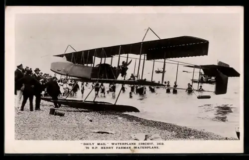 AK Henry Farman Waterplane, Daily Mail Waterplane Circuit 1912, Wasserflugzeug