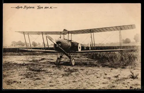 AK Britisches Avro 504K Jagdflugzeug