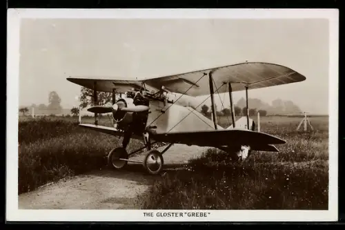 AK Britisches Jagdflugzeug vom Typ Gloster Grebe