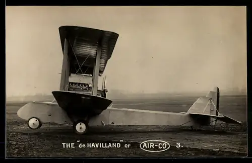 AK Britisches Doppeldecker-Flugzeug vom Typ Airco 3