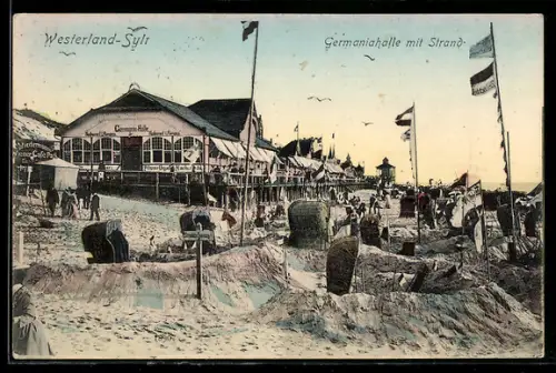 AK Westerland /Sylt, Germaniahalle mir Strand