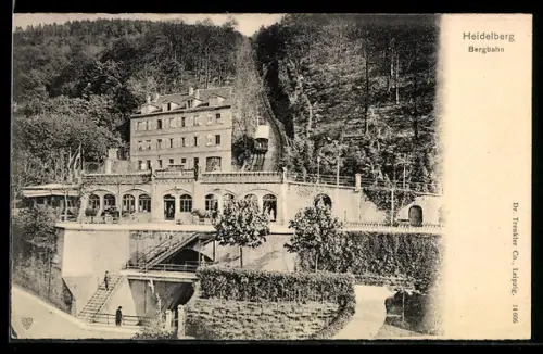 AK Heidelberg, Bergbahn-Station am Schloss