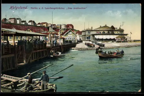 AK Helgoland, Landungsbrücke, Das Ausbooten
