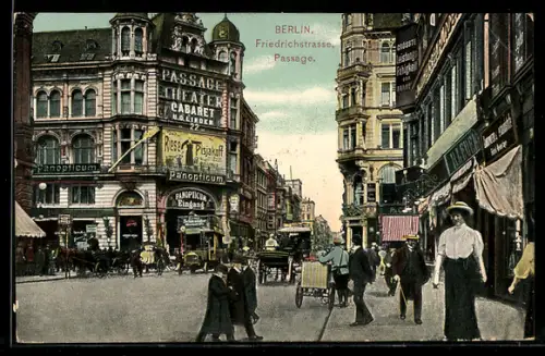 AK Berlin, Friedrichstrasse mit Passage, Panoptikum