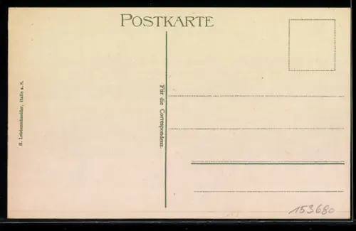 AK Giebichenstein, Burg u. Ruine mit Gedicht