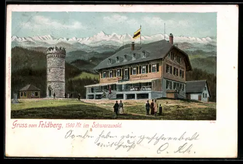 AK Feldberg /Schwarzwald, Feldbergturm, Gasthaus Feldbergturm