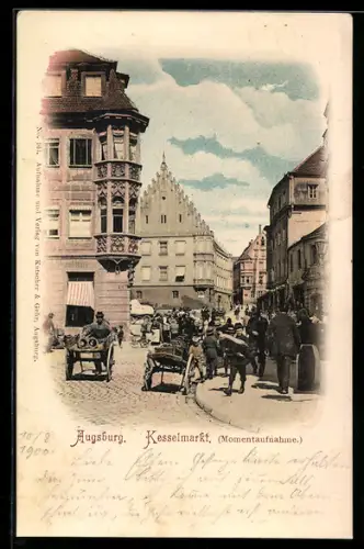 AK Augsburg, Strassenpartie am Kesselmarkt