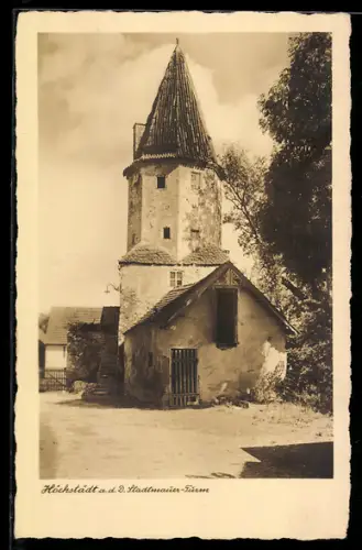 AK Höchstädt, Stadtmauer-Turm