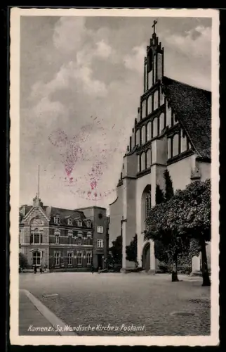 AK Kamenz, Wendische Kirche und Postamt