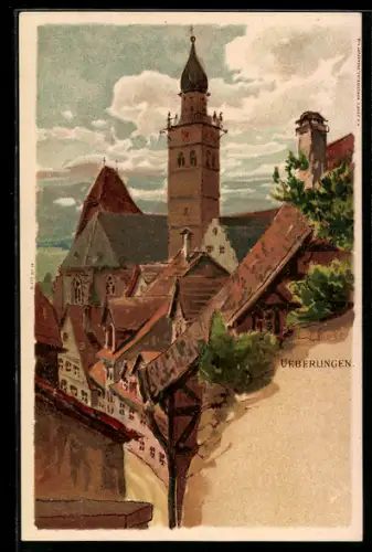 Künstler-AK C.Biese: Überlingen / Bodensee, Teilansicht