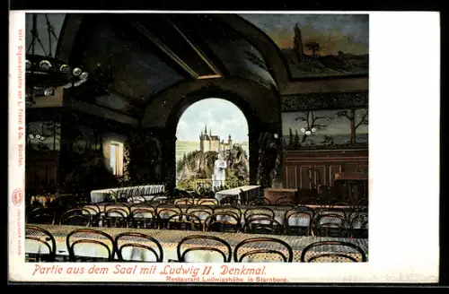 AK Starnberg, Restaurant Ludwigshöhe, Saal, Innenansicht