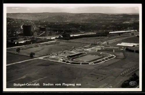 AK Stuttgart-Cannstatt, Stadion vom Flugzeug aus gesehen
