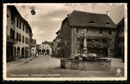 AK Staufen, Marktbrunnen und Hauptstrasse