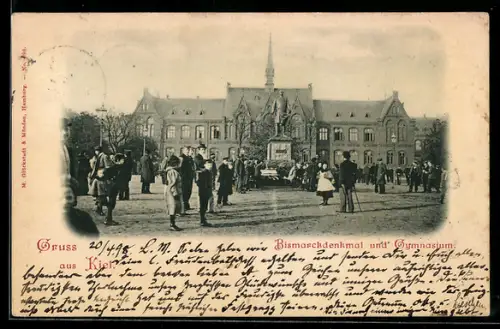 AK Kiel, Bismarckdenkmal und Gymnasium