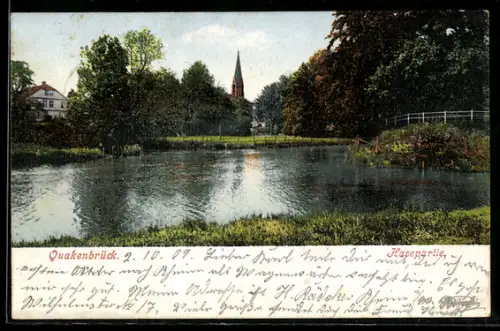 AK Quakenbrück, Hasepartie mit Kirche