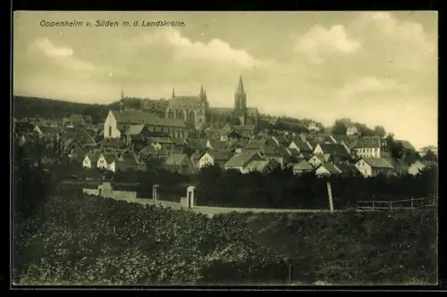 AK Oppenheim, Ansicht von Süden mit Landskrone