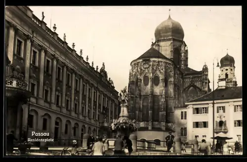 AK Passau, Residenzplatz mit Dom