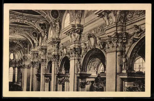 AK Passau, Stephansdom, Gewölbepartie-Stuck von Carlone und P. de Altio 1680