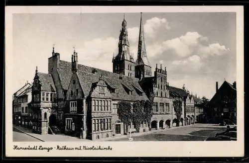 AK Lemgo, Rathaus mit Nicolaikirche