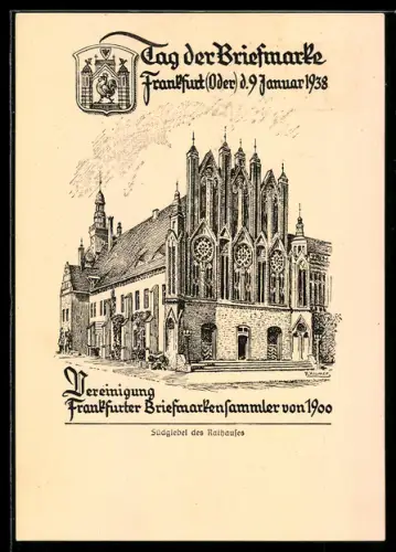 AK Frankfurt /Oder, Tag der Briefmarke 1938, Vereinigung Frankfurter Briefmarkensammler von 1900, Ganzsache