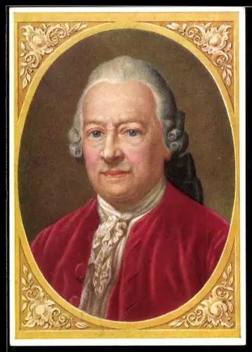AK Portrait Wolfgang Georg Welck, Oberpostamsdirektor zu Leipzig von 1752 bis 1780, Ganzsache