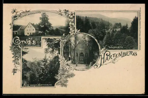 AK Hartenberg /Kr. Falkenau an der Eger, Wirtshaus Klier`s Herrenmühle, Goetheruhe