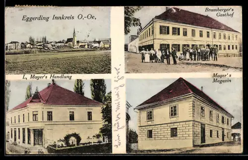 AK Eggerding /Innkreis, Brambergers Gasthof, L. Mayers Handlung, Mayers Magazin