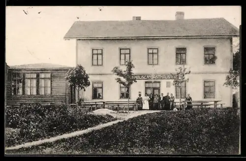 AK Suben am Inn, Gasthof zur Bahn und Geschäft, Inh. Hauser u. Zöhrer