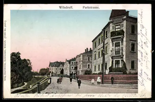 AK Wilsdruff, Abendstimmung in der Parkstrasse