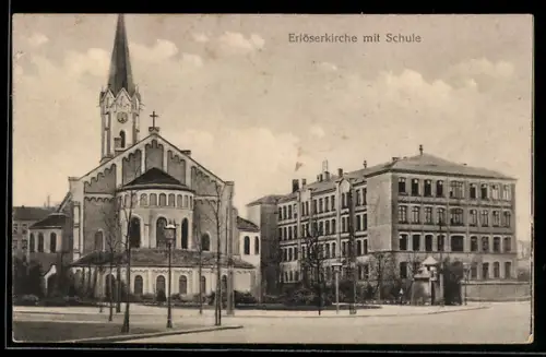 AK Leipzig, Erlöserkirche mit Schule