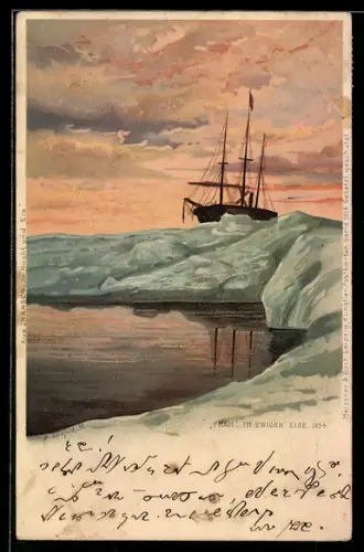 Künstler-AK Nansen-Expedition 1894, Fram im ewigen Eise