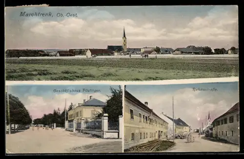 AK Marchtrenk, Geschäftshaus Pöstlinger, Reichsstrasse, Teilansicht