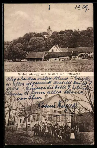 AK Steinerkirchen, Gasthof zur Hoftaverne und Schloss Almegg