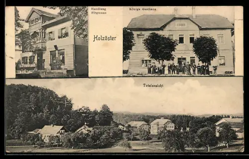 AK Franking-Holzöster, Gasthaus Königs, Handlung Birgmann, Totalansicht