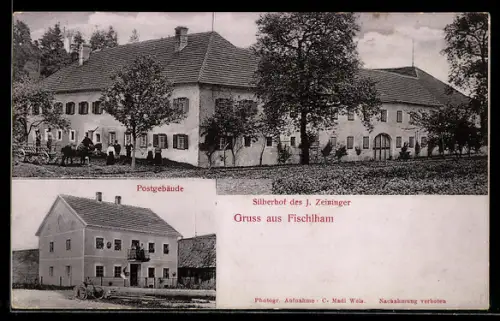 AK Fischlham, Postgebäude, Silberhof des J. Zeininger