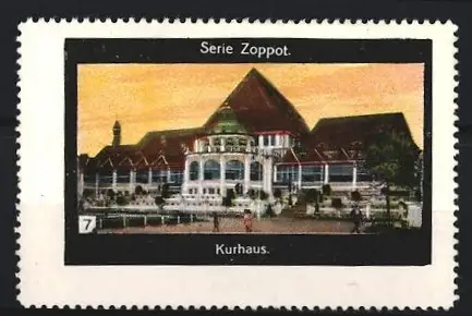 Reklamemarke Zoppot, Blick zum Kurhaus