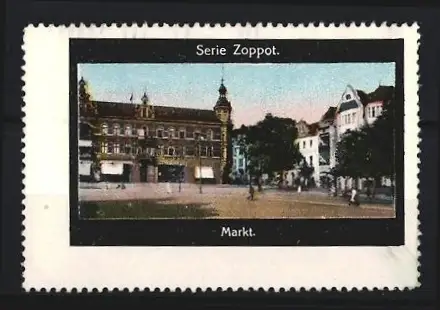 Reklamemarke Zoppot, Marktplatzansicht
