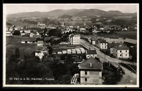 AK St. Veit a. d. Gl., Ortsansicht aus der Vogelschau