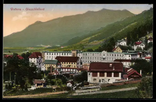 AK Wattens, Blick auf die Glasschleiferei
